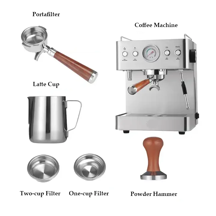 Popular Home Use Coffee Machine 15 Bar Pump Pressure Semi-Automatic Espresso Coffee Makers
