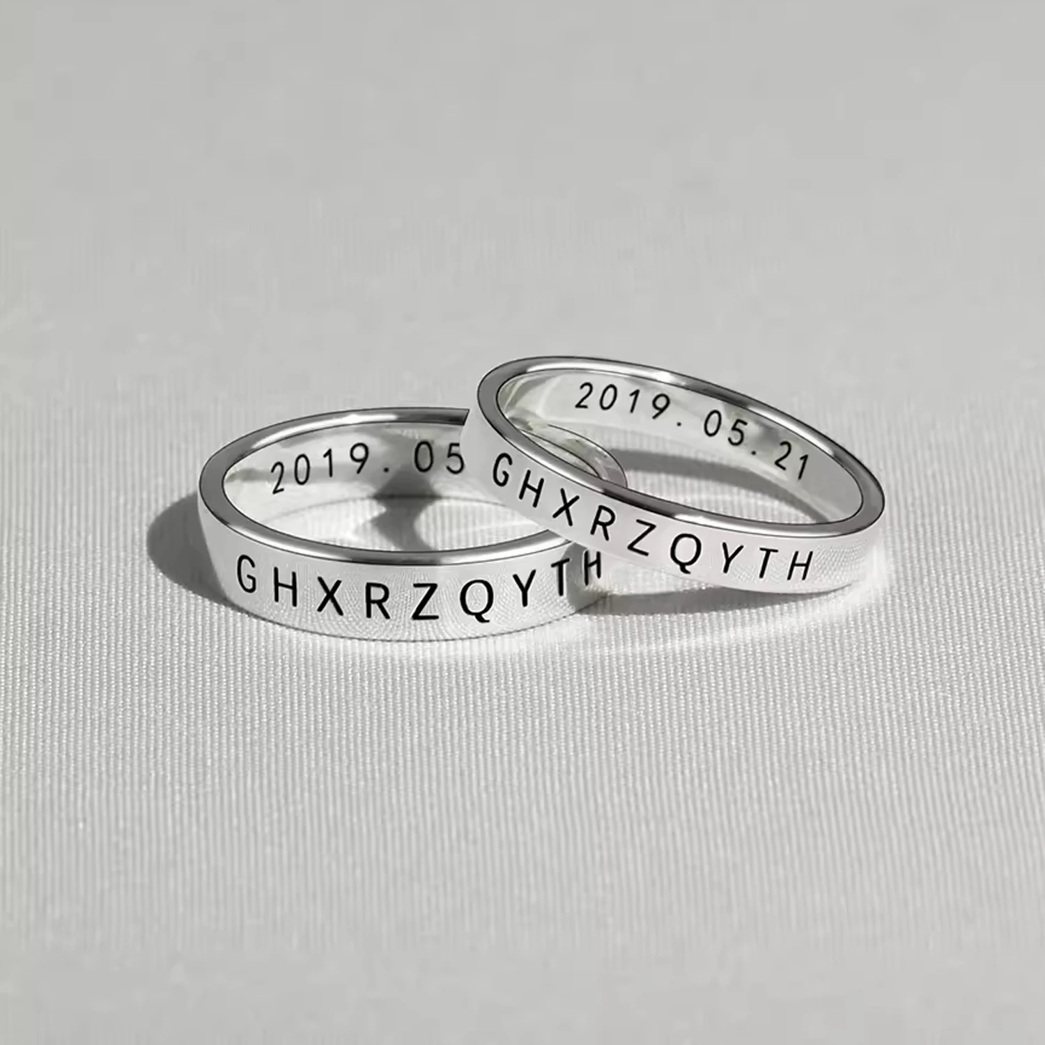 custom rings names personalized New 925 Silver Ring For Couple Engagement Wedding Rings For Men Women Unique Handmade Gift