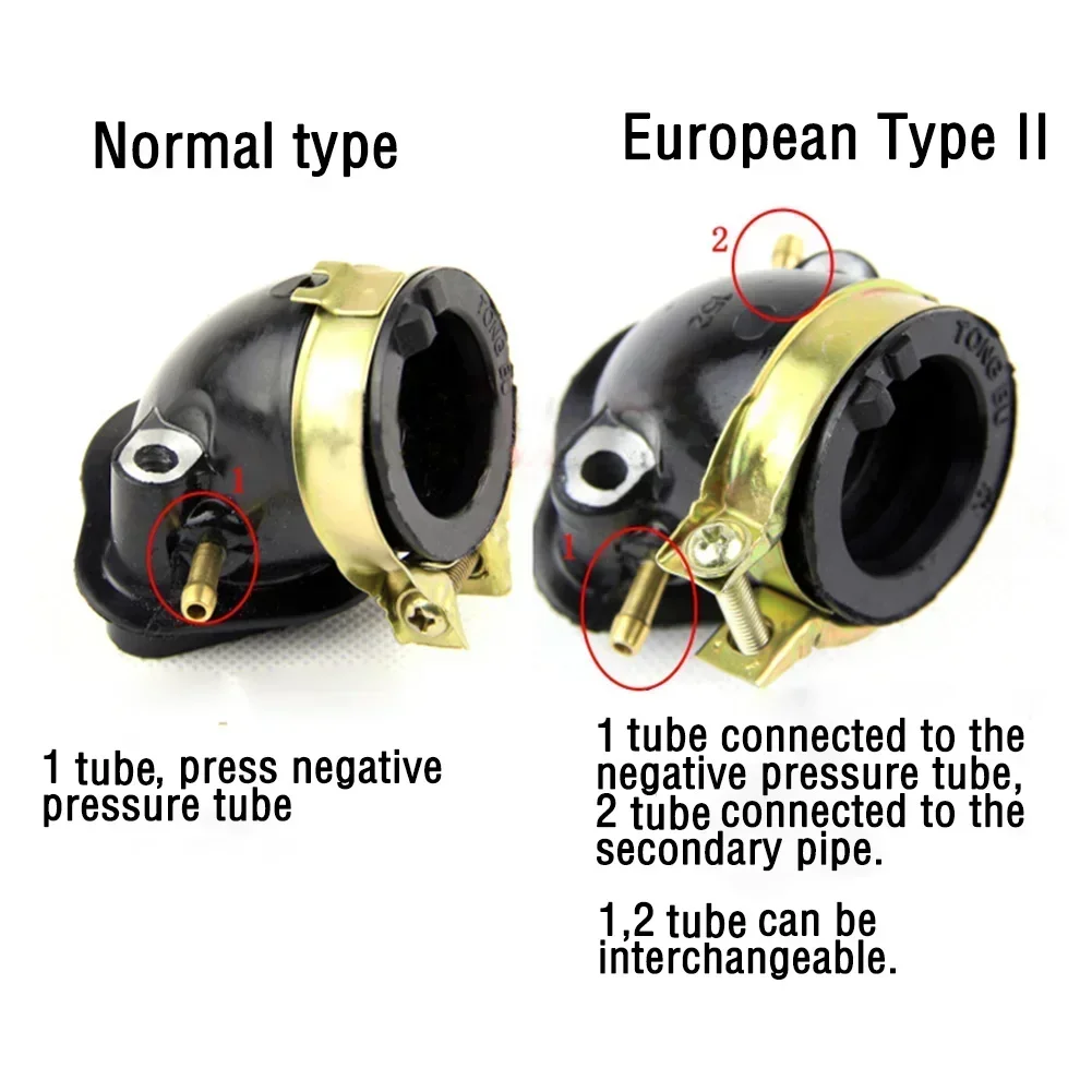 Carb Air Intake Manifold Pipe Inlet Carburetor adapter 150cc Carburetor Carb Intake Manifold Pipe Fit for GY6 125 Moped Scooter