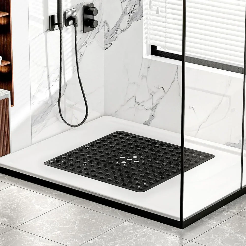 1PC Square PVC Bubble Leak Hole with Suction Cup Shower Non-slip Mat Bath Non-slip Bath Mat Floor Mat