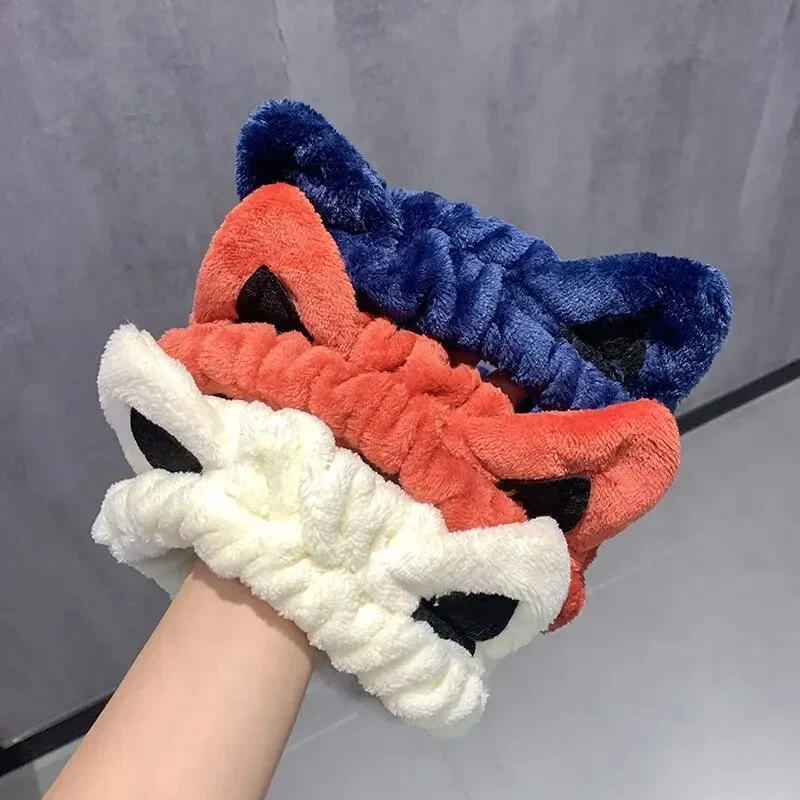

1PCS Face Wash Headband Hairband With Cat Ears Coral Fleece Cartoon Cute Creative Hair Accessories