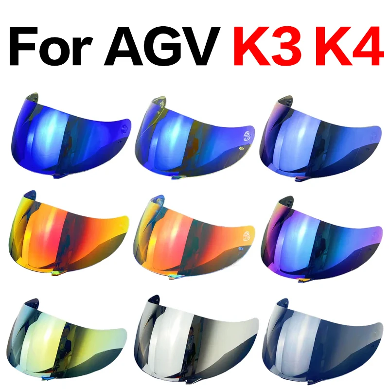 Viseira de capacete para agv k3 k4 casco moto acessórios k3 escudo proteção uv k4 lente capacete à prova vento escudo pára-brisa