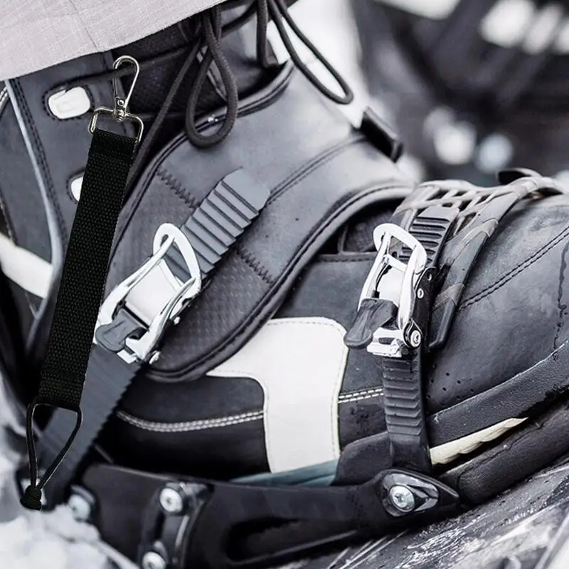 4 قطعة حبال من النايلون على الجليد أشرطة مقود متينة لألواح التزلج على الجليد أداة ربط آمنة للاحتفاظ على اللوح للتزلج والتزلج على الجليد