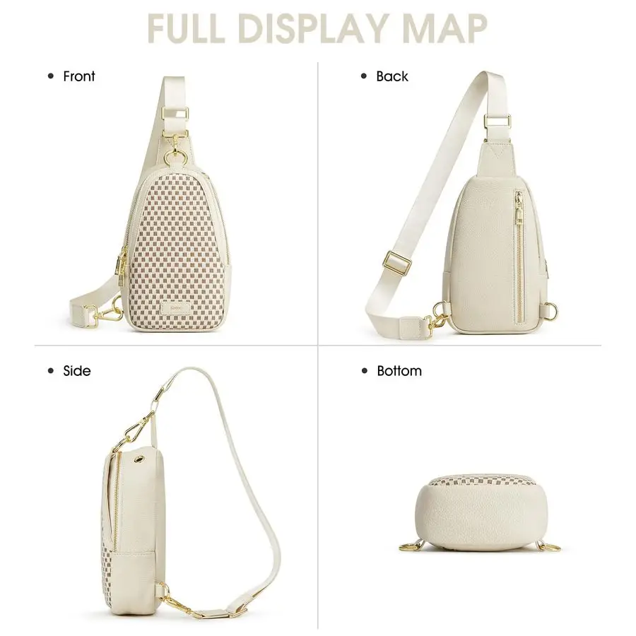 حقيبة كروس للنساء، حقيبة كروس جلدية من الجلد، حقيبة صدر بمحفظة RFID، حقيبة نهارية صغيرة للنساء #6