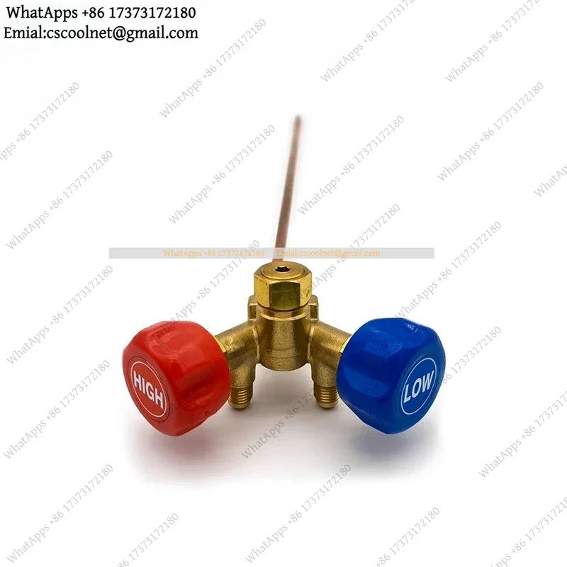JS02 Refrigerant Recovery and Filling Special Cylinder Valve High Low Pressure Explosion-Proof Horn Valve Switch Hand Valve 1 PC