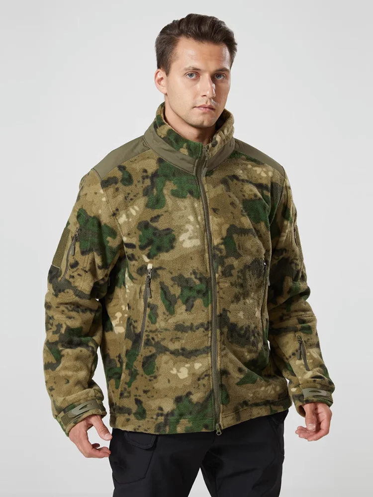 الروسية التمويه الرياضة في الهواء الطلق الدافئة مع معطف الصوف السميك للرجال سترة #5