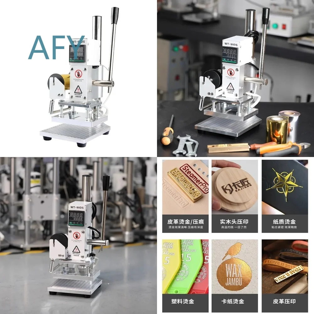 Bronzing Machine for Small Manual Marking Device for Finished Bags Insoles Phone Cases Belts Wallets Wooden PU Leather Craft