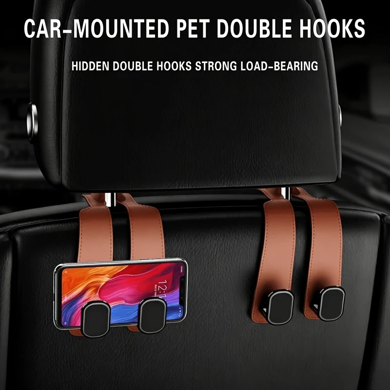 Car Seat Backrest Hook Cover (with 2 Hooks), Hidden Hook Design—Universal Design Suitable for All Models and Automotive Parts view 6