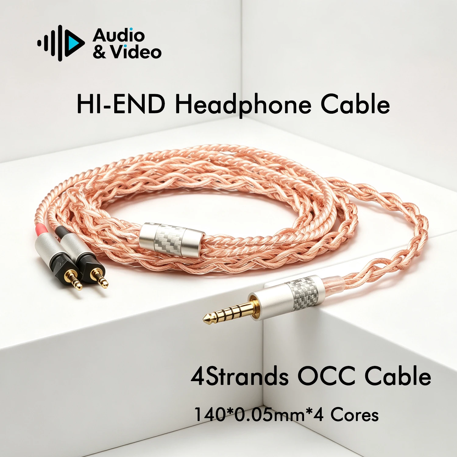 4Cores Braid OCC Silver Plated Earphone Cable For HD580 HD600 HD650 HD25 HD660S hd565 hd545 upgrade Balanced 2.5mm 4.4 xlr Adapt
