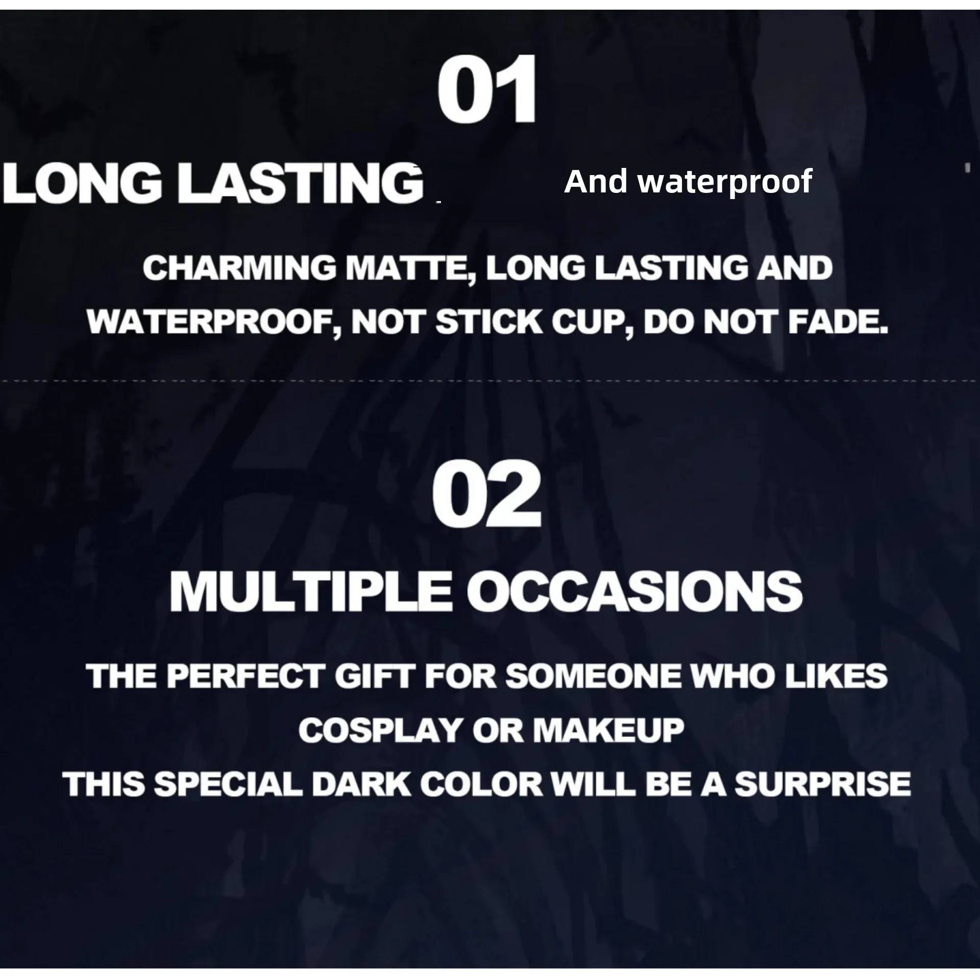 Waterproof Sweat Proof Lip Glaze Set Non-Stick Cup Long Lasting Makeup LipGloss Non-Fade Matte Face Body Paint Cosplay Lip Glaze