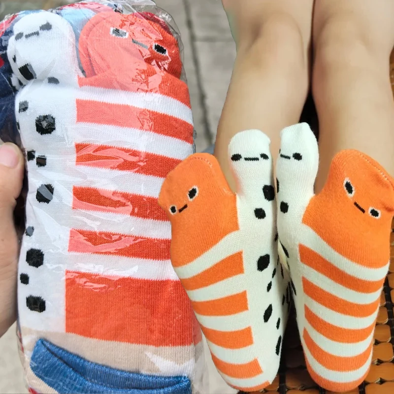 نمط جديد اليابانية حديقة ثعبان البحر لطيف الكرتون مجردة المرأة القطن امتصاص العرق تنفس الأوسط أنبوب مخطط متعة الجوارب #2