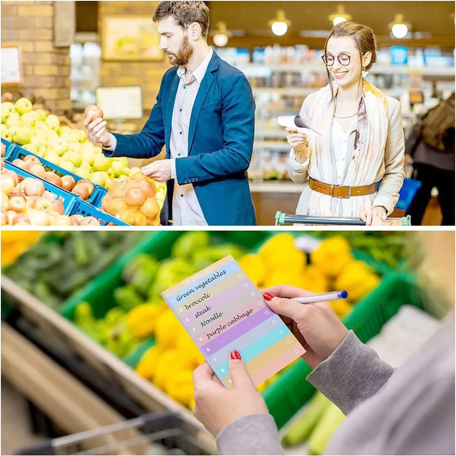 50 ورقة للقيام بقائمة الملاحظات اللاصقة، ملاحظات لاصقة مبطنة متعددة الألوان، لوحة مذكرة ملاحظات لاصقة ذاتية اللصق للقيام بقائمة ملاحظات المكتب