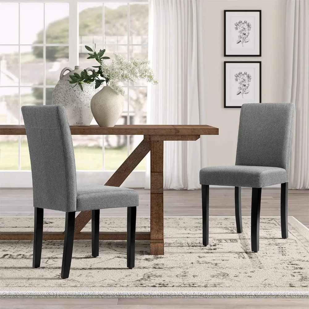 Dining Chairs Urban Style Fabric Parson Chairs Kitchen Living Room Armless Side Chair with Solid Wood Legs Set of 4