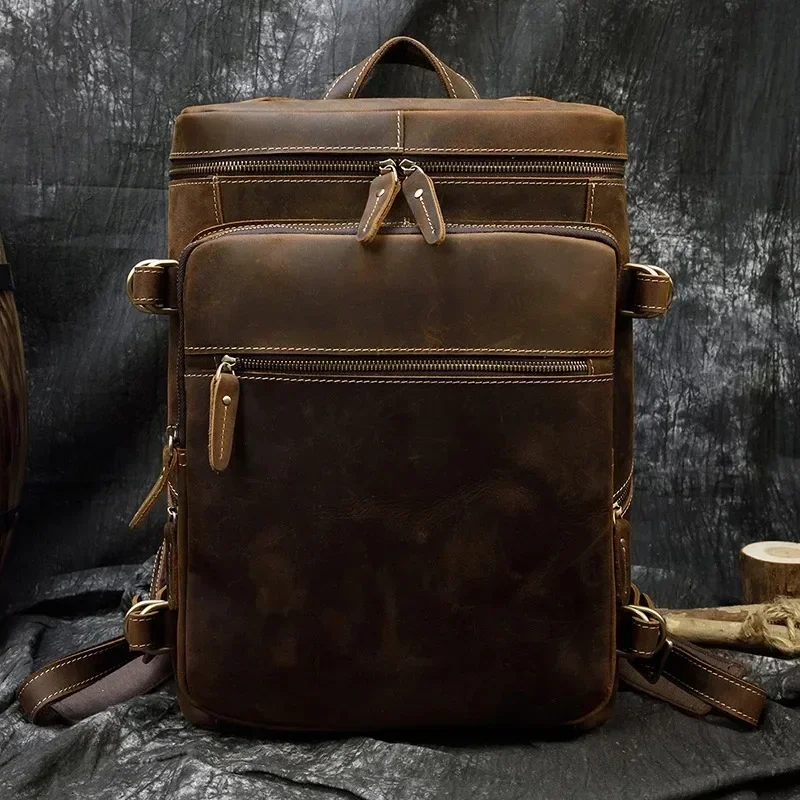 Large Leather Backpack Men Luxury Designer Laptop Bagpack for Man Backpack for School Bag Travel Backpack Bag Men\'s Daypack