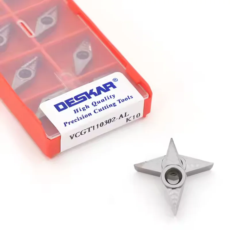 

Deskar Vcgt110304 Vcgt160402 Vcgt160408 Vcgt160412 Vbgt160404 Al K10 Cnc Lathe Tool Carbide Insert Turning Cutter for Aluminum
