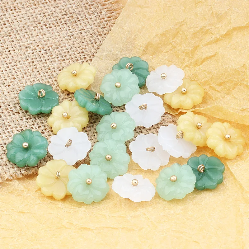 10pcs Cheongsam Buttons Imitation Jade Beads Shirt Buttons High-end Retro Chinese Style Hanfu Decor Plate Buckle Accessories