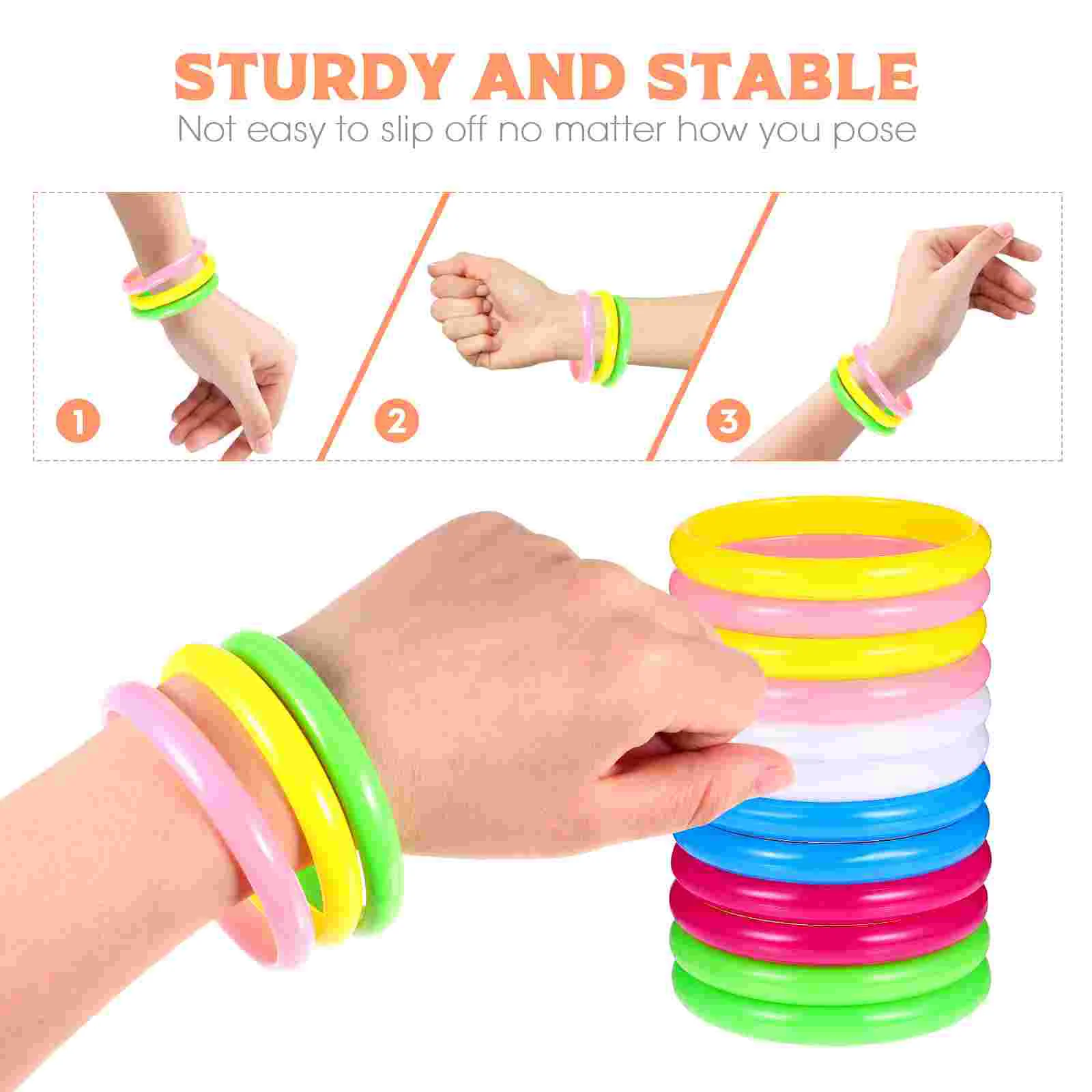 Easy to Wear Bracelets Solid Color Bangle Set Women's Adult Resin for Kid Practical Jewelry Accessory DIY Wristband