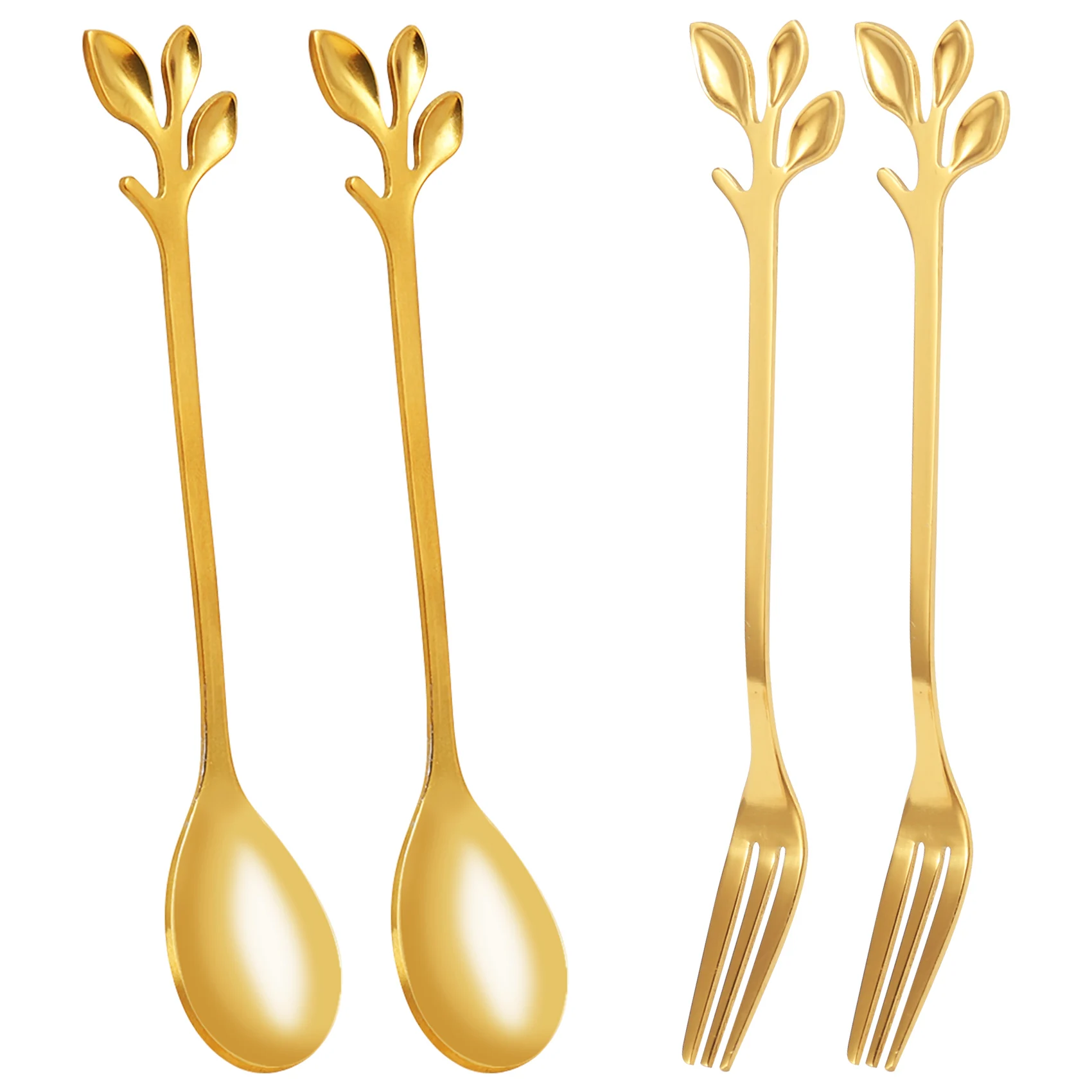 REST Tableware Coffee Spoon Fork,4 Pack(2 Spoons 2 Forks) Little Demitasse Espresso Spoon and Appetizer Dessert Forks Set,4.7 In