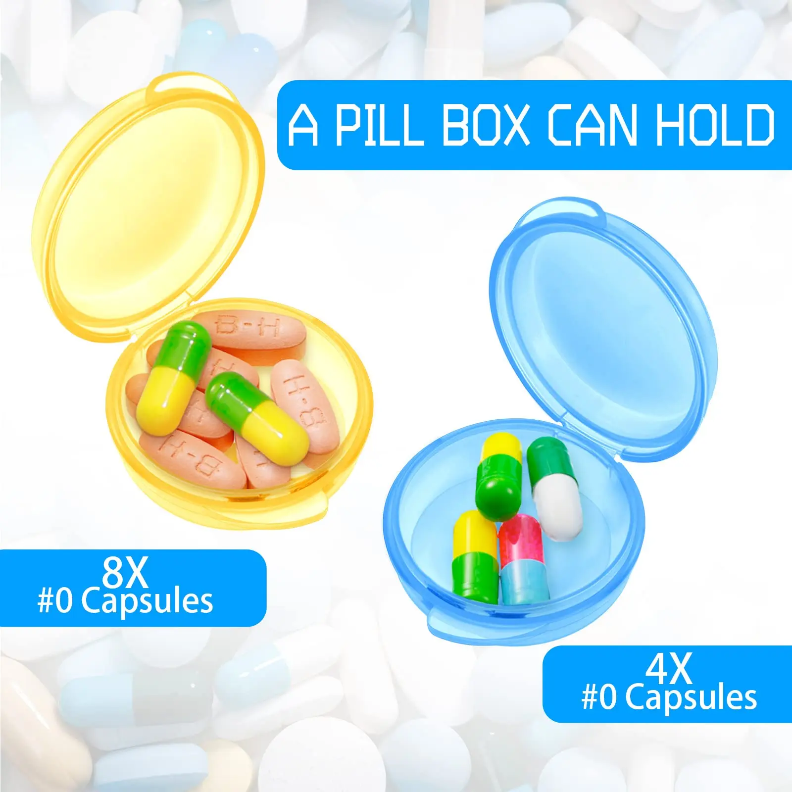 6-200 pacotes pequena caixa organizadora de comprimidos, recipiente de comprimidos de viagem portátil diário caso de medicina titular para armazenar óleo de peixe, vitamina