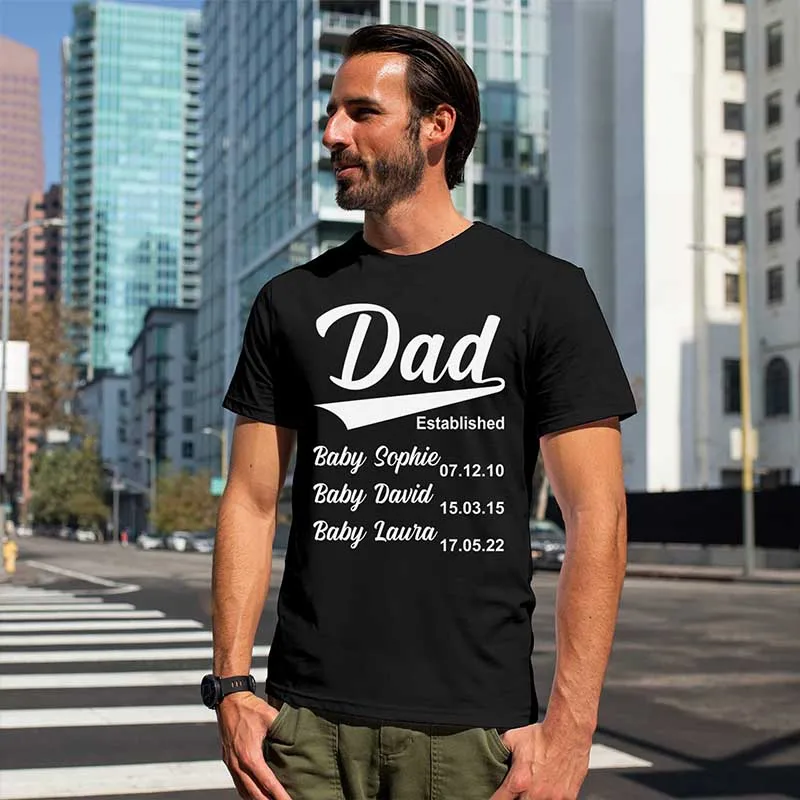 Personalized Dad T Shirt  Customize tshirt Personalized from Kids Customized Gifts for Fathers Day Gift