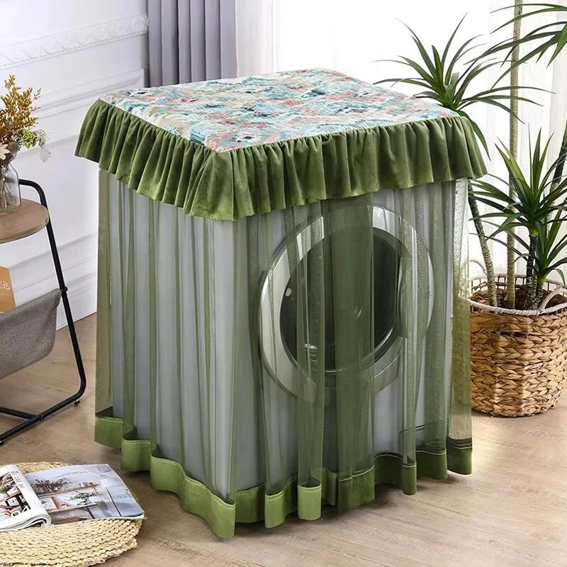 Rolling Washing Machine Dust Cover Modern Lace Style Home Washing Machine Protection Dust Cover Decoration Washing Machine Cover