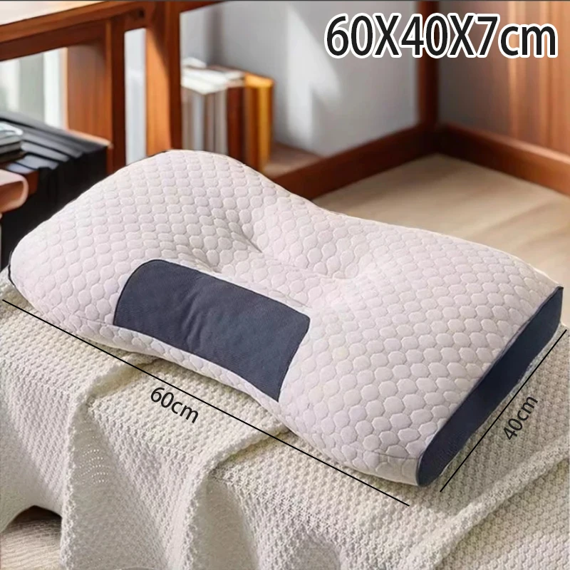 1pc Soybean Fiber SPA Massage Neck Pillow Orthopedic Cervical Support Cushion Help Sleep Neck Protection Pillow Household Sleep