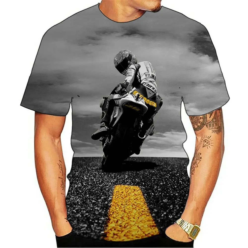 

Summer Racer Motorcycle 3D Printed Men's T-shirt Street Sports Quick Dry Casual Fashion Pullover Oversized Original O-neck Top