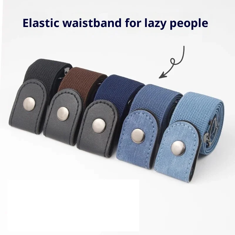 Ceinture élastique réglable en toile, Invisible, sans boucle, pour femmes et hommes, pantalon en Jean, robe, sans boucle, facile à porter, 2025