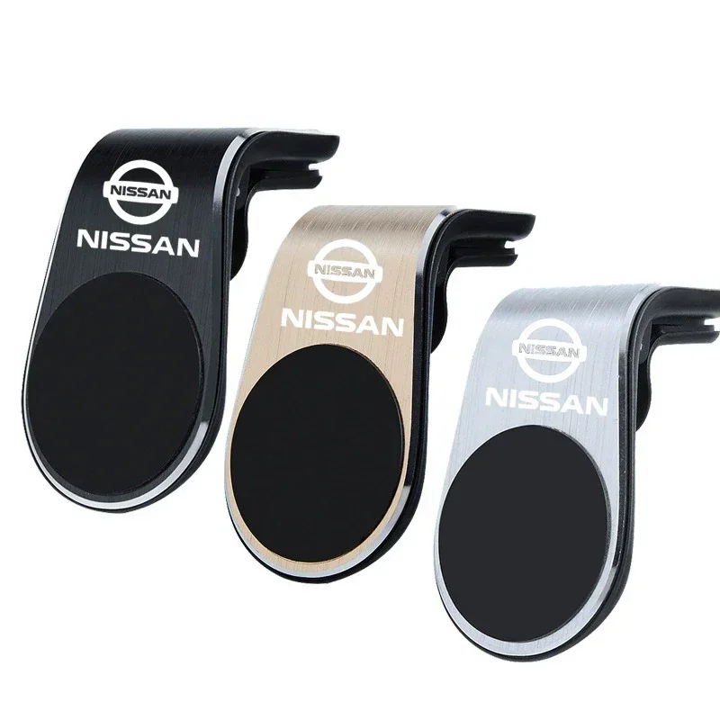Soporte para teléfono de coche con clip para ventilación, soporte magnético de metal para Nissan X-Trail Qashqai Tiida Teana NV200 NP300 Sentra Altima Versa