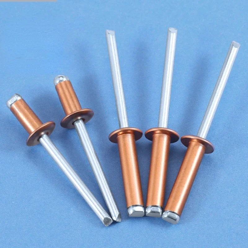 M2.4 M3.2 M4 M4.8 Red Copper Core Pulling Rivets High Strength Open Type Round Head Copper Pull Nails GB12618.520 Series
