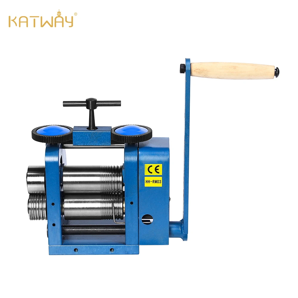 KATWAY Rolling Mills Gear Ratio 1:5.3 Manual Combination Metal Jewelry Sheet Square Semicircle Pattern Wire Roller Mill HH-RM03