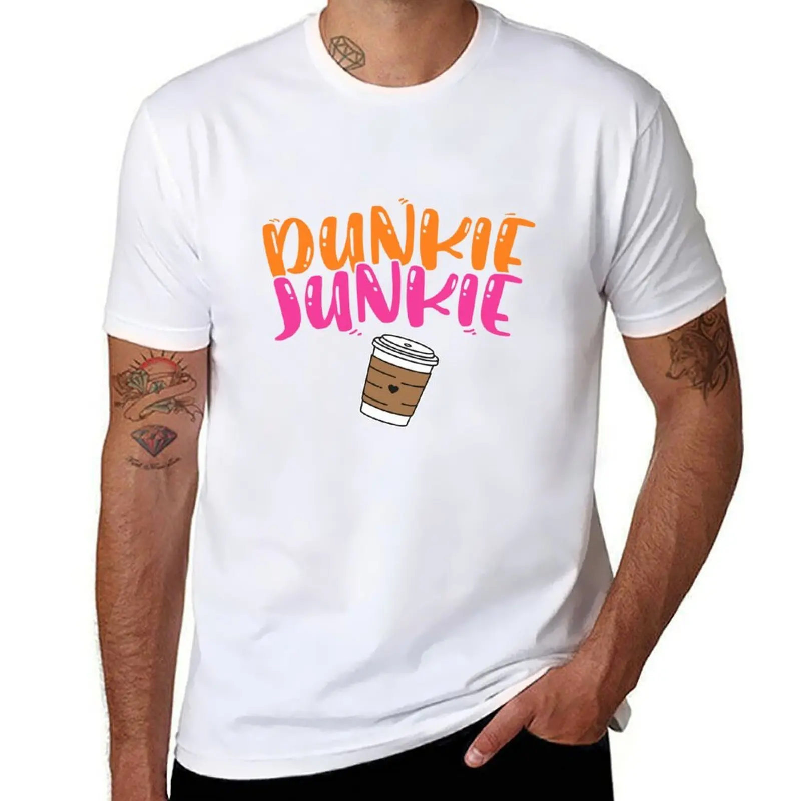 

Dunkie Junkie - Funny Coffee Sayings T-Shirt man t shirt heavy cotton t shirts for man pack white T-Shirt