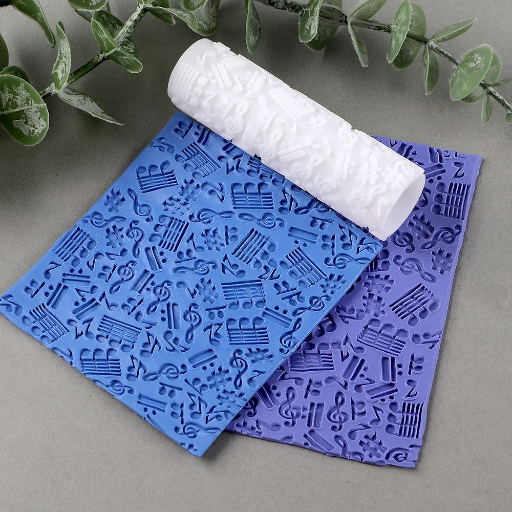 Sand Summer Music Polymer Clay Seamless Texture Roller Dragonfly Paw Print Texture Embossed Mold DIY Earrings Jewelry Making - view 4