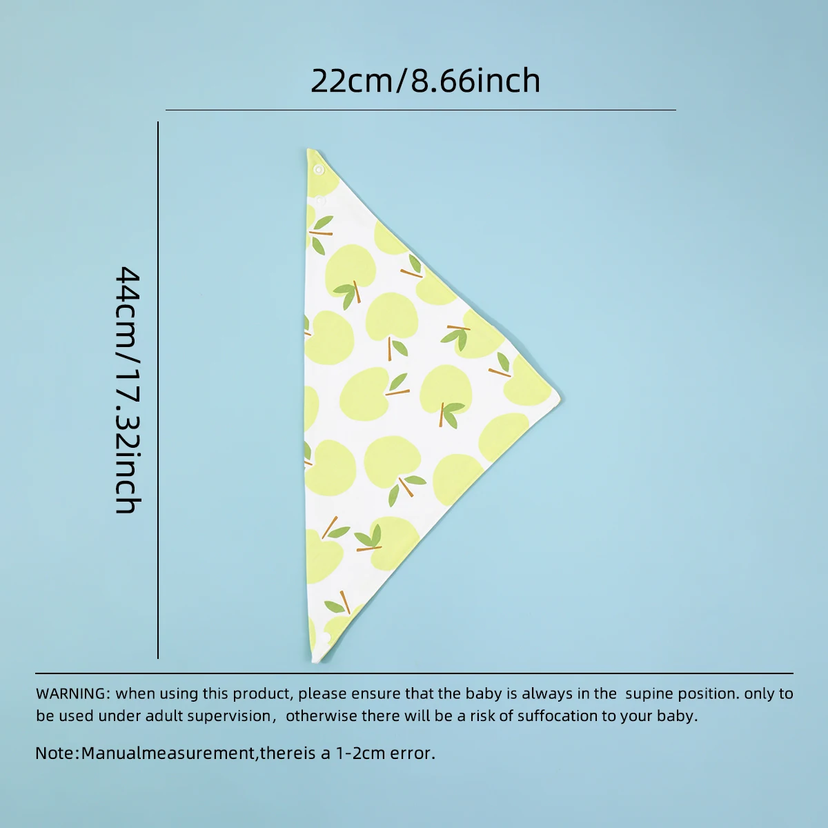 Double layer cotton wool triangle towel baby double snap button adjustable saliva towel baby bib bib eating pocket