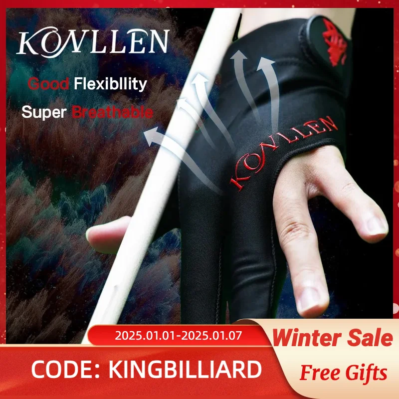 KONLLEN new Pool Glove Fingerless Gloves Left Hand Gloves Snooker Gloves Pool Cue/Carom Gloves Durable Billiards Accessories