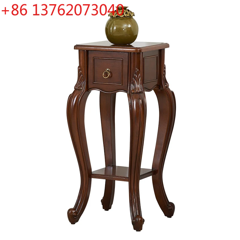 

American living room shelf indoor wood all solid wood preservative wood European floor flower pot rack