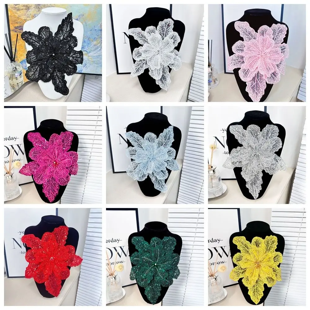 Polyester fibre Chest Flower Embroidery Women's Clothing Brooch Accessories Children's Clothing Multi-layer Sequin