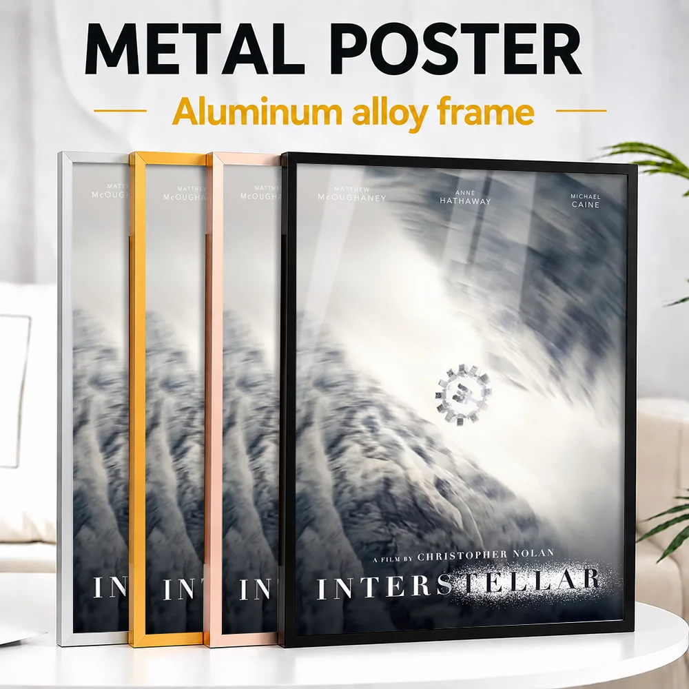 Interstellar Space Station Above Clouds Metal Poster With Aluminum Alloy Frame Customized Cinematic Wall Art For Home Theater