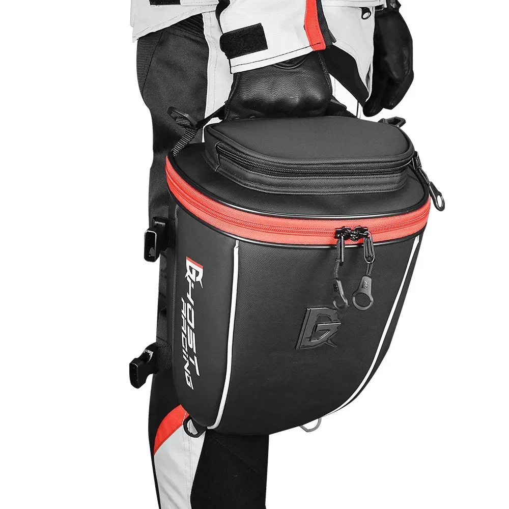 PU Leather Motorcycle Tail Bag - 5-in-1 Convertible Saddlebag, Back Seat & Shoulder Bag for Travel