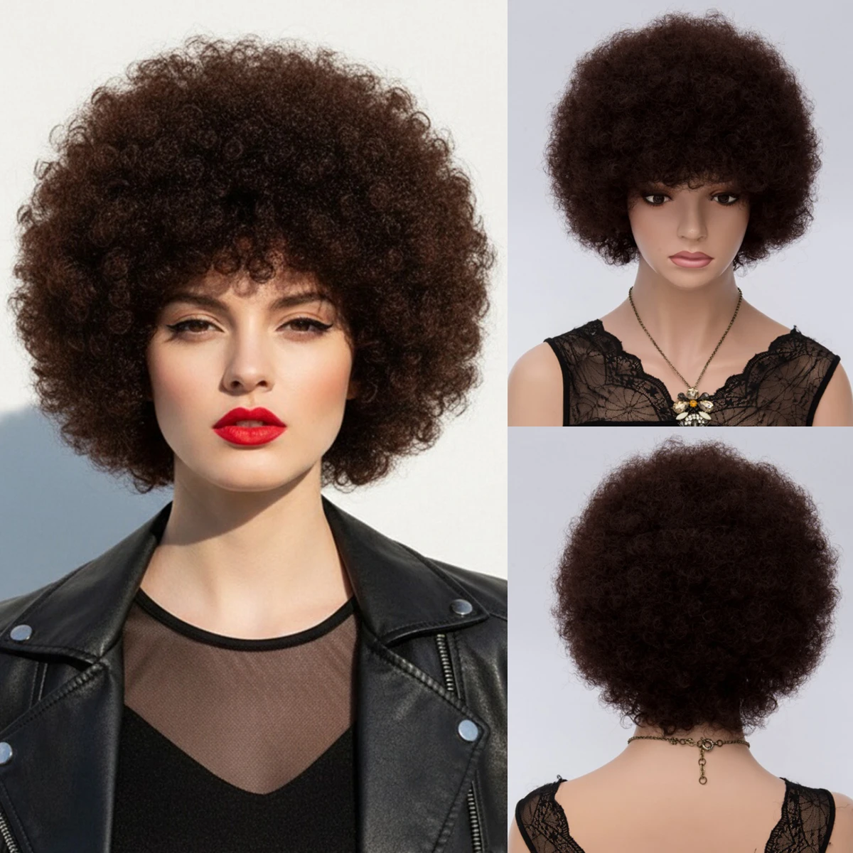 

Женский короткий синтетический парик с стрижкой пикси, вьющийся, странно-коричневый, для повседневного ношения, косплея и вечеринки