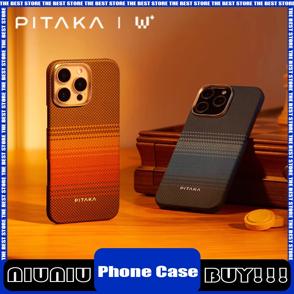 PITAKA Phone Case IPhone 16 Pro Max Case Woven Kevlar Carbon Fibre Cover Magsafe Wireless Charging IPhone16 Pro Cover Gifts