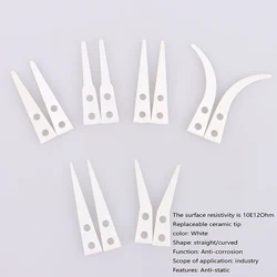 2pcs For Industry Insulated Straight Curved Tip Anti-static Ceramic Tweezers Electronic Industrial Ceramic Tweezers