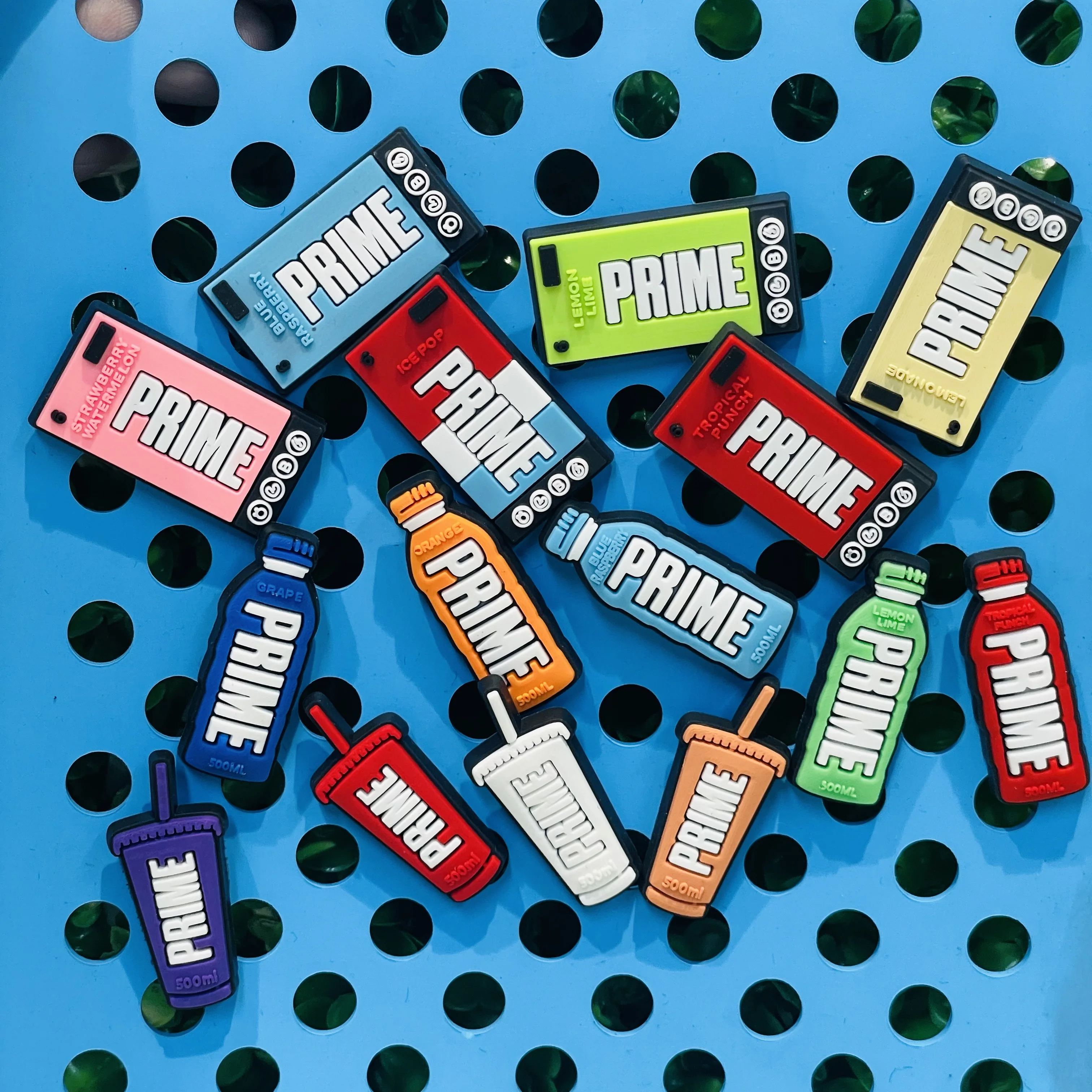 15pcs/set Prime Drink Bottle Shoe Charms PVC DIY Decoration Sandal Shoes Accessories for Kids Gifts Fit Wristband
