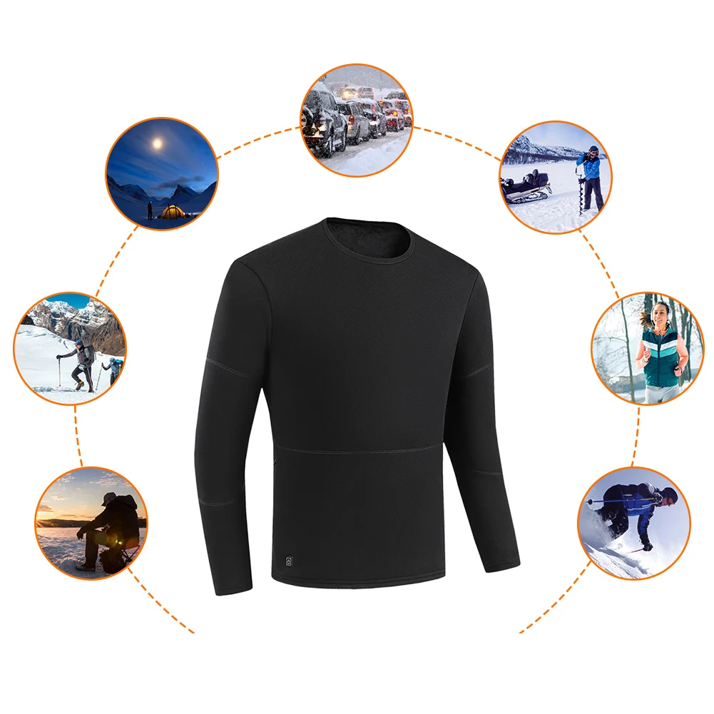 

Unisex Warm Heated Top 3 Temperature Mode 16 Areas Heated Smart Heating Underwear Electric Heated Top for Outdoor Camping Hiking