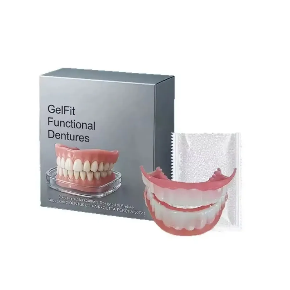 Temporary Silicone Fake Teeth Veneers Set, Upper & Lower False Teeth Kit, Soft Comfortable Cosmetic Teeth for Oral Beauty image 5