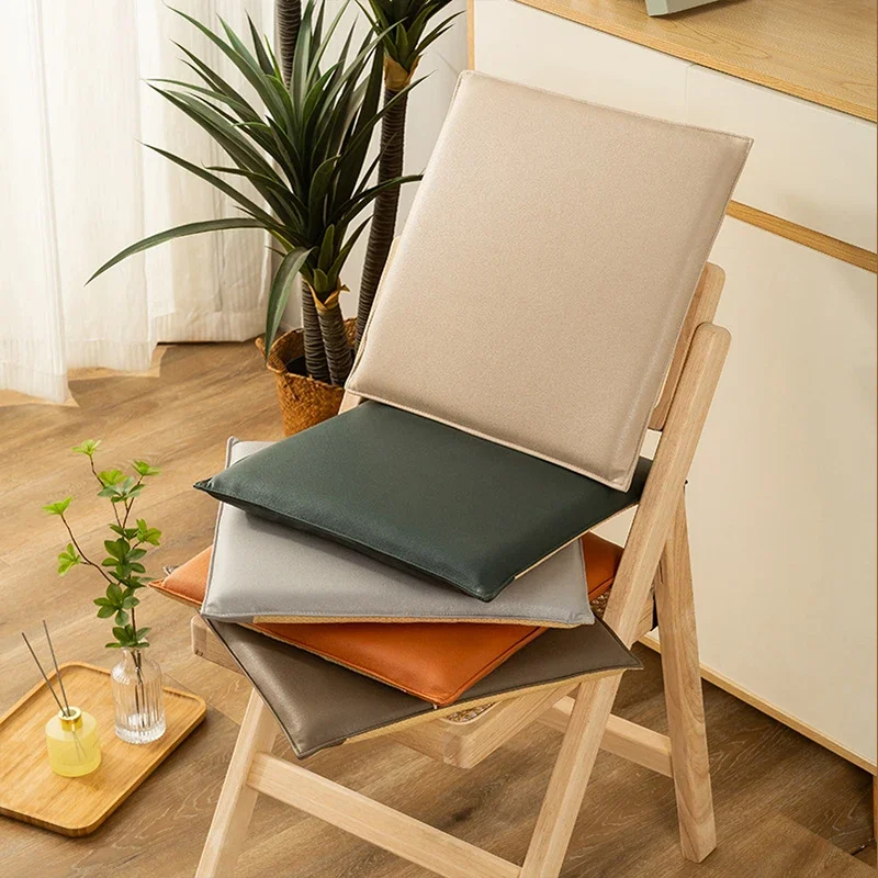 Simple Style Dining Chair Cushions Waterproof PU Leather Memory Seat Foam Cushion Pad 40cm Home Office Technology Cloth