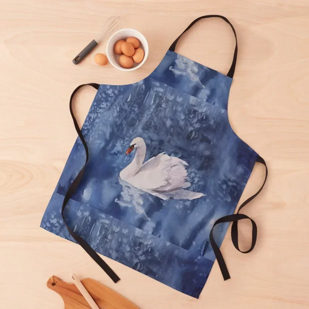 

The Silver Swan by Amanda Webster Artist Apron Barista Waterproof Camping Bib For Kitchen Apron