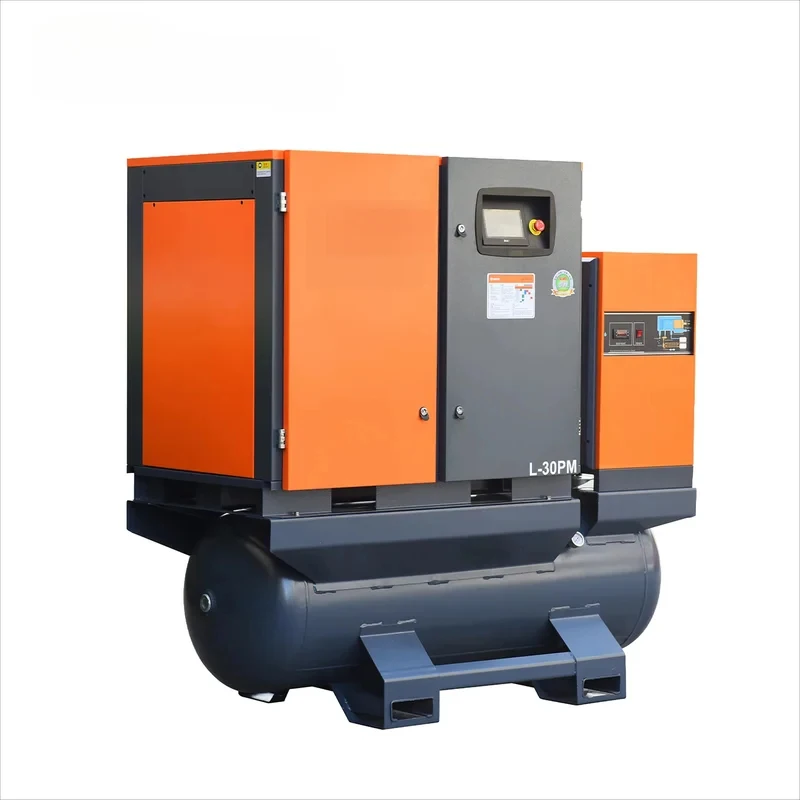 R kw /bar Industrial Integrated Rotary Single Screw Comprsor with Dryer and Storage