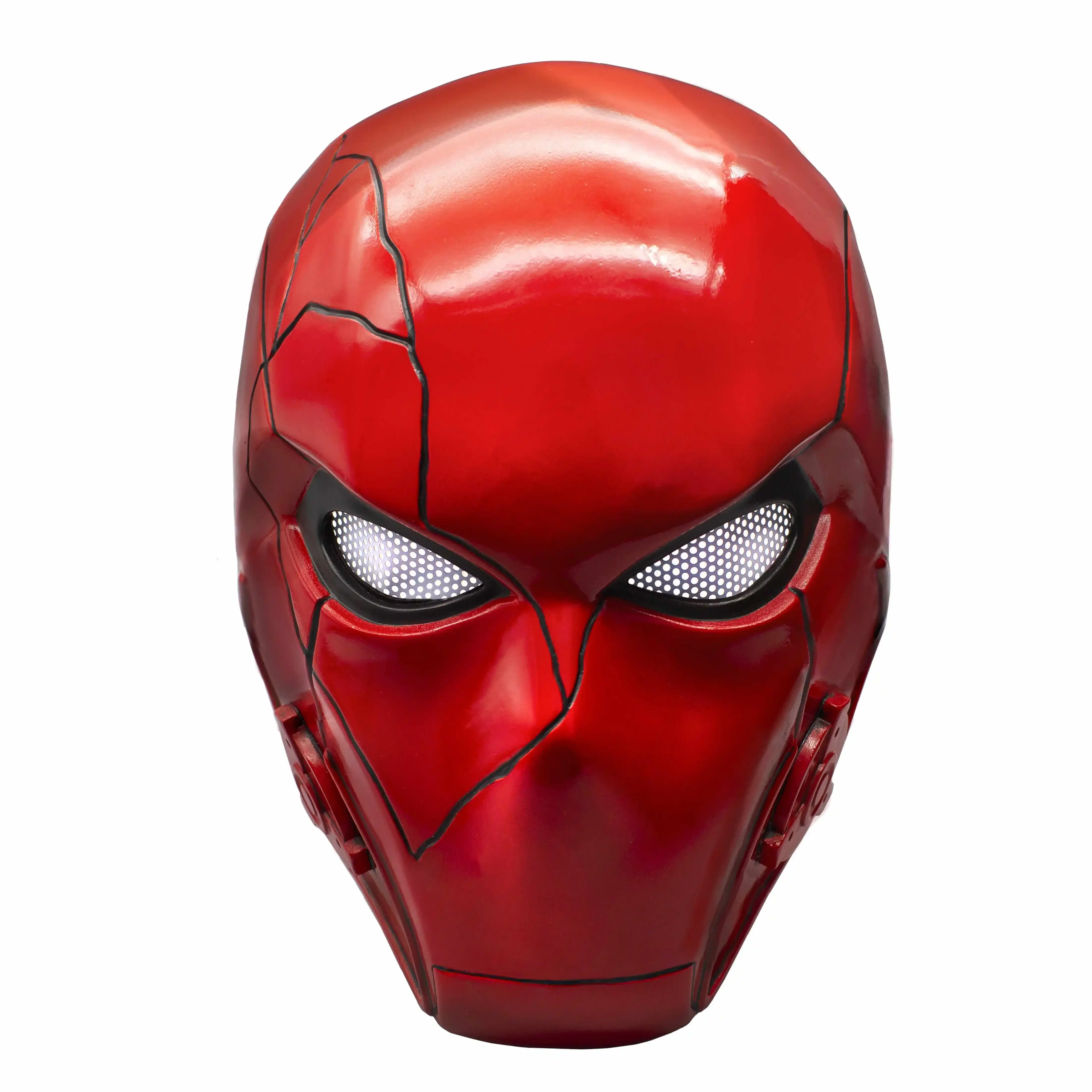Movie Vil lain Cosplay Bat Red Hood Helmet Red Hood Mask Man Full Head Resin Cosplay Costume Prop Replica Fancy Party Headwear view 2