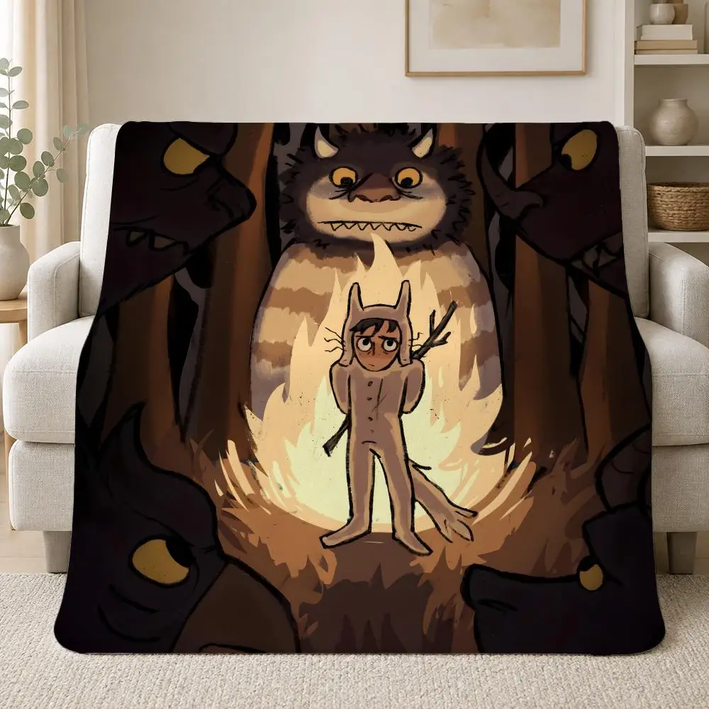 Classic Fantasy Children's Book Where the Wild Things Are Throw Soft Plush Flannel Throw Blanket Sofa Bed Travel Home Decor